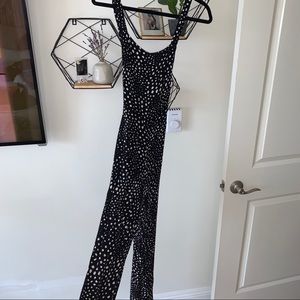 Billabong Black and White Polka Dot Jumpsuit